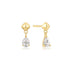 Gold Pyramid Dangle Threaded Stud Earrings
