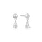 Silver Pyramid Dangle Threaded Stud Earrings