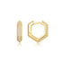 Gold Sparkling Shield Huggie Hoop Earrings