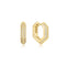 Gold Sparkling Shield Huggie Hoop Earrings