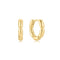 Gold Segmented Puffy Huggie Hoop Earrings