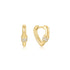Gold Mini Heart Clasp Huggie Hoop Earrings