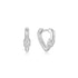 Silver Mini Heart Clasp Huggie Hoop Earrings