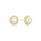 Gold Shell Pearl Bloom Stud Earrings
