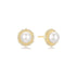 Gold Shell Pearl Bloom Stud Earrings