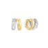 Two-Tone Sparkling Duet Mixed Huggie Hoop Earrings