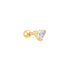 Gold Heart Barbell Single Earring