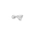 Silver Heart Barbell Single Earring