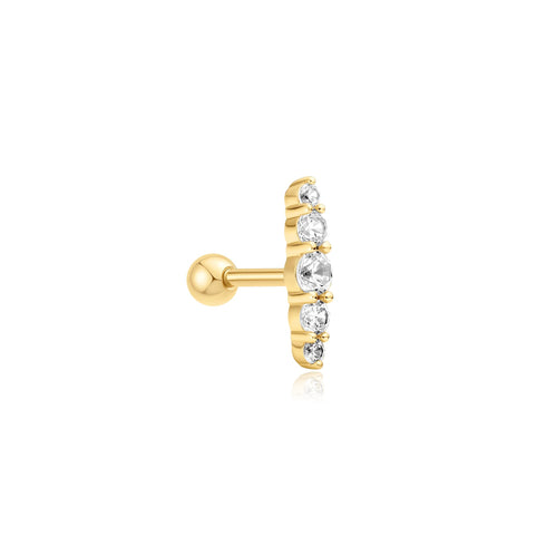 Gold Bar Barbell Single Earring