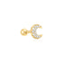 Gold Pavé Crescent Moon Barbell Single Earring