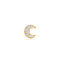 Gold Pavé Crescent Moon Barbell Single Earring