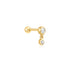 Gold Bezel Dangle Barbell Single Earring
