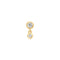 Gold Bezel Dangle Barbell Single Earring
