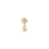 Gold Bezel Dangle Barbell Single Earring