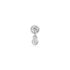 Silver Bezel Dangle Barbell Single Earring