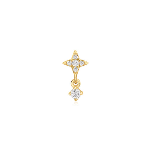 Gold Star Dangle Barbell Single Earring