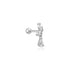 Silver Marquise Dangle Barbell Single Earring
