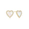 Gold Mother of Pearl Halo Heart Stud Earrings
