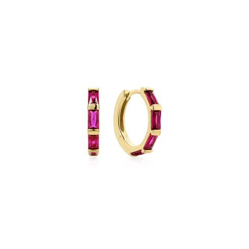 Gold Rosé Holiday Huggie Hoop Earrings