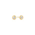 Gold Textured Bezel-Set Stud Earrings