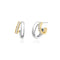 Two-Tone Sparkling Stud Hoop Earrings