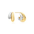 Two-Tone Dome Stud Hoop Earrings