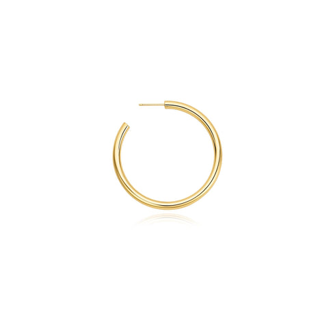 Gold Classic Tube Large Hoop Earrings