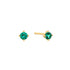 Gold Green Stud Earrings
