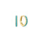 Gold Aqua Blue Row Huggie Hoop Earrings