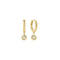 Gold Dangling Mint Green Huggie Hoop Earrings