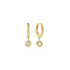 Gold Dangling Mint Green Huggie Hoop Earrings
