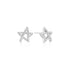 Silver Asymmetric Five-Point Star Stud Earrings