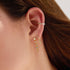 Gold Molten Cascade Bezel-Set Drop Stud Earrings