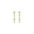 Gold Molten Cascade Bezel-Set Drop Stud Earrings