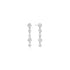 Silver Molten Cascade Bezel-Set Drop Stud Earrings
