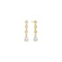 Gold Molten Cascade Bezel-Set Teardrop Stud Earrings