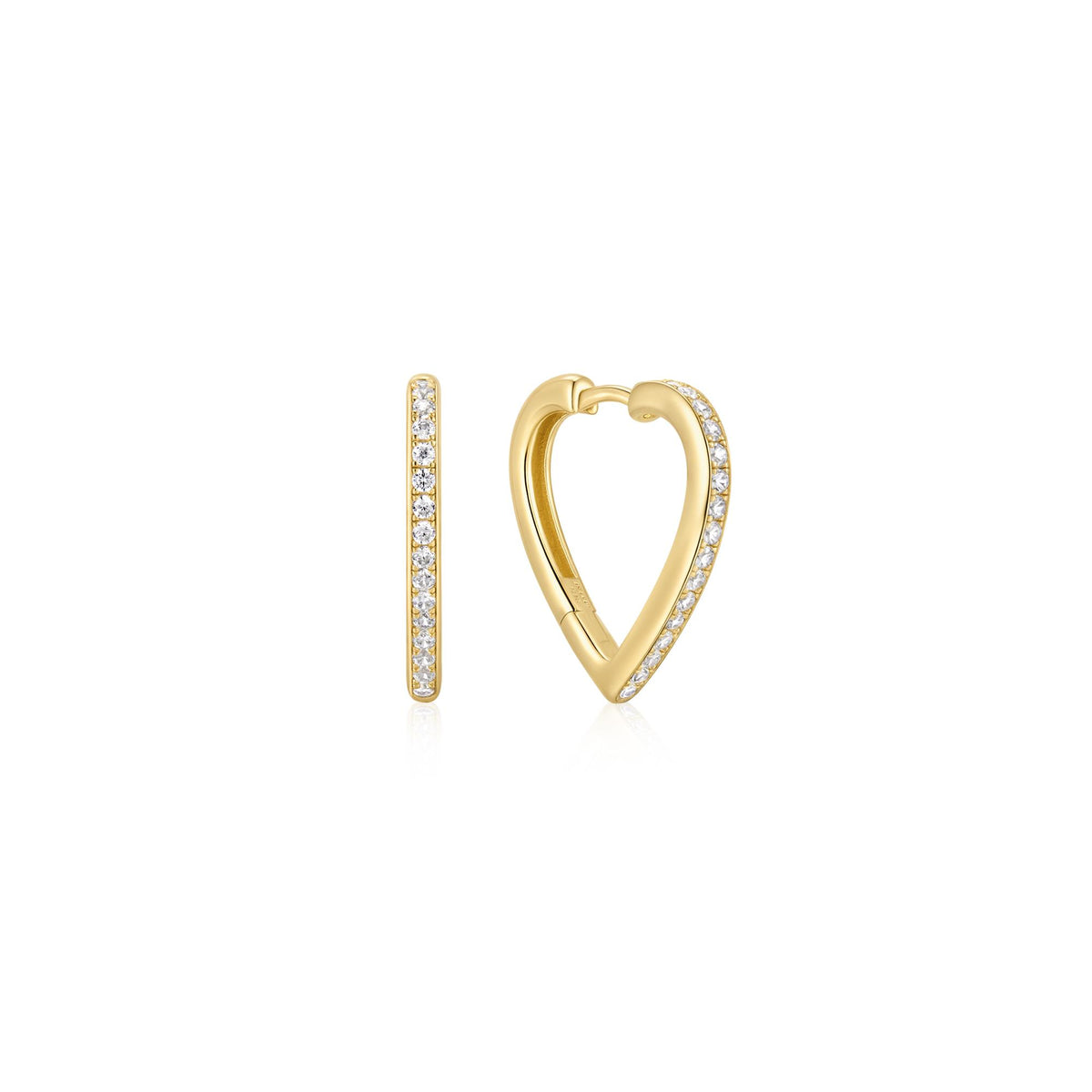ANIA HAIE Orecchini A Cerchio Huggie In Argento Sterling Placcato Oro 14K - 11mm, Confezione Regalo