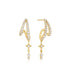 Gold Star Drop Stud Earrings