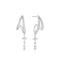 Silver Star Drop Stud Earrings