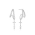 Silver Star Drop Stud Earrings