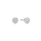 Silver Small Pavé Disc Stud Earrings