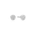 Silver Small Pavé Disc Stud Earrings