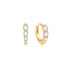Gold Graduated Sparkle Huggie Hoop Earrings