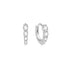 Silver Graduated Sparkle Huggie Hoop Earrings