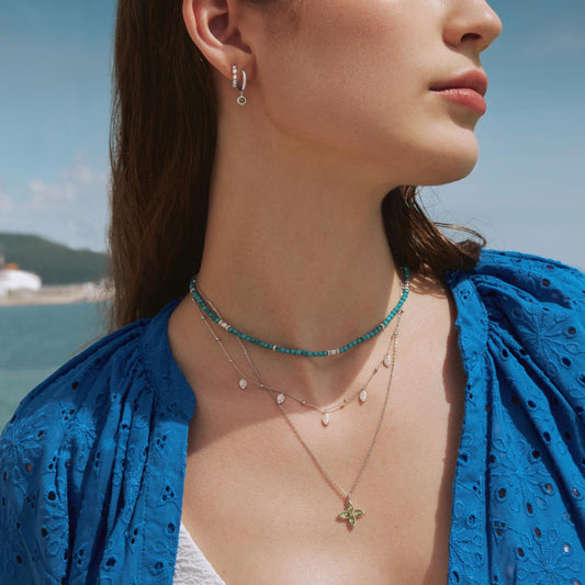 Silver Leaf Station Necklace