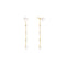 Gold Cascade Shell Pearl Station Drop Stud Earrings