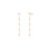 Gold Cascade Shell Pearl Station Drop Stud Earrings