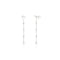 Silver Cascade Shell Pearl Station Drop Stud Earrings