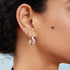 Silver Sparkling Tide Huggie Hoop Earrings