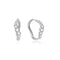 Silver Sparkling Tide Huggie Hoop Earrings
